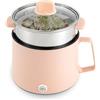 Tyvotrend Hot Pot elettrico da 1,7 l con vapore, padella multiuso portatile, antiaderente a doppia potenza, per casa e ufficio Dorm (rosa)