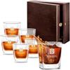 Maverton kit 6 bicchieri in vetro 250 ml - ideali per bourbon whiskey e drink - incisione personalizzata - bicchieri personalizzati - idea compleanno per uomo - pensiero special - cognome