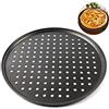 Yusat - Teglia per pizza antiaderente da 32 cm, forata, per pizza rotonda, per forno