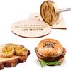 AIMOADO Ferro da stiro personalizzato per hamburger Logo personalizzato per pelle di legno, barbecue, cocco, bistecca (5.1cm)