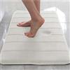 ping bu Tappetino da bagno antiscivolo in memory foam, tappetino da bagno extra morbido, super assorbimento d'acqua, tappeti da bagno, tappetini per pavimento per casa cucina (80 x 160 cm, bianco)