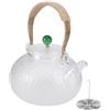 MAGICLULU 1pezzi Teiera Vetro Borosilicato Design Rame Per Preparazione Tè Adatta Per Verde Perline e Uscita