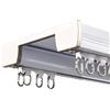 NIKSHI Binario a doppia tenda, binario del soffitto in alluminio binario con binario per tenda per manuale per 1-5 m, adatto per il soggiorno kit da soffitto della divisione camera da letto da bagno,A-350cm