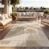 Paco Home Tappeto Per Esterni Resistente Alle Intemperie Balcone Soggiorno Boho Design Geometrico Astratto 3D Deco Beige Crema, Dimensione:160x220 cm