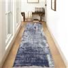 Siunwdiy Tappeto da Cucina Moderno Blu Grigio, Passatoia Corridoio Antiscivolo Lavabile 2 Metri, Runner Lungo per Soggiorno, Camera, 60x200cm