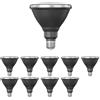 ledscom.de 10 pezzi lampadina LED E27, PAR38 collo corto, bianco caldo (2700 K), 15,9 W, 1279lm, 43°, specchio riflettore (argento)