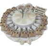 Sindy Bomboniere Torta bomboniere Matrimonio portachiavi casetta legno + centrale sposi cuore confetti e biglietti inclusi (20 fette) ULT