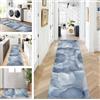 ZUZEKU Tappeto passatoia da cucina, lavabile, antiscivolo, 50 x 120 cm, vintage, grigio, blu, lungo, per corridoio, soggiorno, camera da letto, venduto al metro, personalizzabile, 50 x 120 cm