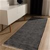 benuta Pop Tappeto cotone Tom - Nero 80x300 cm - Tessuto a mano per camera da letto, salotto, soggiorno - Riciclato - Adatto al riscaldamento a pavimento