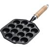 Fictory Takoyaki Maker - Teglia antiaderente in ghisa per polpette di polpo a 14 fori, piastra di cottura a rilascio facile per la cucina domestica, strumento versatile per cucinare torte