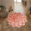 Lumirug Tappeto a Forma di Loto Rosso Morbido in Peluche Tappeto con Design Floreale Statement Lavabile Antiscivolo Tappetino per Pavimento per Camera da Letto Soggiorno Meditazione Yoga Area 100x100