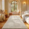 Carpetsale24 passatoia 80x250 cm beige a pelo alto per soggiorno, morbida e soffice, stile boho scandinavo, shaggy a pelo lungo, facile da pulire con retro in juta