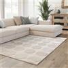 Interiyou Tappeto salotto pelo corto Cannes - 120x170 cm Crema - Stile boho scandinavo con effetto 3D alto-basso - Piatto con motivo geometrico