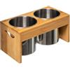 5 five simply smart 5 x Set di 5 contenitori in acciaio INOX con supporto in bambù