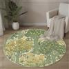 MLSOWM Tappeto rotondo Pelo Cort Illustrazioni Medievali Tappeti per Grandi Dimensioni Foresta Inglese Tappeti Antiscivolo Tappeto per Camera letto, corridoio, sala pranzo, soggiorno, 80cm, Verde Salvia