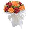MINGZHE Bouquet da Sposa per la Sposa, Fiori di Rose Artificiali, Bouquet da Sposa per Damigella D'onore, Bouquet da Sposa, Decorazione per Feste in Casa(Arancia rossa)