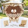 Smallduuck Libro degli ospiti per matrimonio con albero a forma di cuore personalizzato rustico in legno albero della vita libro degli ospiti per matrimonio cornice libro degli ospiti per ricevimenti albero