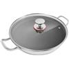 Zalydala Padella antiaderente da 34 cm, in acciaio inox 410, diametro 13,19 pollici, profondità 3,7 pollici, padella interna senza rivetti, struttura a nido d'ape