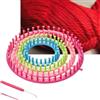KKPLZZ Set di Telai per Maglieria Rotondi - Set di 6 Telai Circolari in Plastica per Maglieria Multiuso Kit di Attrezzi per Telaio per Maglieria Fai-da-te per Sciarpe Cappelli Calzini