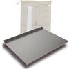 WOOD YOU Spianatoia per Impastare in Acciaio Inox 304, Multiuso, con Tappetino Antiscivolo, Sacca in Cotone Ecologico, con Alzatina Posteriore 3 CM, Piega Frontale 1 CM, 60x45 cm, Made in Italy
