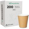 ecodrinks - 200 Bicchieri Carta Avana 360ml - Per Acqua, Cocktail, Bevande Calde e Fredde - Biodegradabili, Eco-friendly e Made in Italy