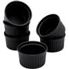 Spetebo Porcellana Cream Brulee Ciotole piccole - 200 ml / set da 6 pezzi - ciotole per forno soufflé nero - Ciotola da dessert - Pirottini classici per dessert muffin