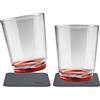 silwy® tazze da bere magnetiche antiscivolo e infrangibili incl. due cuscinetti di gel nano in metallo (set di 2 // Ready Red)