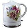 Hokcus Bollitore elettrico in ceramica senza fili, Teiera retrò 1,8 l, 2350 W acqua veloce per tè, caffè, zuppa, base rimovibile, spegnimento automatico, protezione a secco