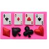 Guratapa 4 stampi in silicone a forma di carte da poker, cuori, diamanti, picche, mazze, per fai da te, fondente, caramelle, cioccolato, dessert, ghiaccio, gomma, argilla, biscotti, gesso, resina, cupcake