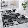 Paco Home Tappeto Grigio Salotto Vintage Pelo Corto Motivo Geometrico Astratto, Dimensione:200x290 cm, Colore:Grigio