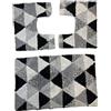 HOME ZEN HOUSEHOLD LINEN Set di tappeti da bagno MARGOT, 3 pezzi, 100% cotone idrofilo superassorbente, 1 tappetino 47x78 cm + 2 tappetini 47x38 cm scendi bidet e scendi water (GRIGIO)