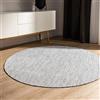 benuta Basic Tappeto cotone lavorato a mano Ron - Beige/Nero 240 cm Rotondo - 100% cotone - Design: Uni, Minimalista, Natural Living - Facile cura per salotto e stanza