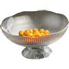 Naroote Portafrutta Drenante, Bellissimo e Pratico Portafrutta in Plastica con Foro di Drenaggio per la Casa per Tavolino (Grigio)