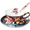Eplze YBK Tech, set di tazze e piattini in porcellana Bone China, stile europeo, in ceramica, per casa, cucina, matrimonio (motivo vintage rosa)