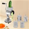 TTISJHK Grattugia a tamburo in acciaio inox con 5 lame, grattugia manuale per verdure, formaggio, noci, cioccolato, patate, cetrioli, frutta