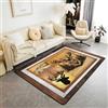 Loussiesd Tappeto decorativo per soggiorno a caccia di cervi, 100 x 150 cm, con corna di corna per ragazzi e ragazzi, decorazione occidentale per fattoria occidentale, tappeto decorativo con animali