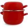 Menastyl Pentola per cozze - MENASTYL - 3645562 - Acciaio smaltato - Nero - 18 cm - 2,7 litri - Adatta a tutti i piani cottura, inclusa l'induzione