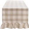 Blanc Mariclo Blanc Mariclò Runner da tavolo in misto cotone con gala Bolgheri, shabby chic 50x170 cm NATURALE