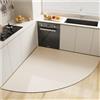 Generic Tappetino da cucina assorbente ad angolo lungo in diatomite, tappeto da cucina morbido lavabile per bagno e ingresso (beige, 100 x 100 cm)