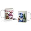 MP CREATIVE Coppia Tazze Mug Natalizie Personalizzabile con Gnomi Rosa e Azzurro