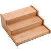 JOROBURO Organizer per Portaspezie, Ripiano per Spezie in Legno a 3 Livelli, Portaspezie in Bambù Espandibile, Portaoggetti per Gradini in Legno, Espositore da Appoggio per Cucina e Bagno(#1)