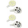A2ZWORLD 4 Pezzi Lampadina LED G4 Bispina 12V 24V DC, 3W 300LM, Bianco Caldo 3000K, 18 SMD 2835, Ultra Slim Ø28mm, Luce Unilaterale