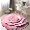Yuhaidzsw Tappeto in peluche floreale e terra di diatomee, tappeto visivo 3D a forma di fiore diatomeo, super assorbente e ad asciugatura rapida, adatto per camera da letto, cucina, bagno, divano (rosa, 100 x