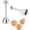 Beufee Topper Per Uova, 2 Taglia Guscio D'uovo Taglia Uova Sode in Acciaio Inox Taglia Uova Topper Aprire Strumento Di Cracking Per Rimuovere Il Guscio Di Uova Sode Morbide