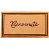Casa Service BASSANO Zerbino Cocco Naturale Cornice 50x90 cm Rettangolare Fondo Gomma PVC per ingresso Resistente Lavabile Antiscivolo (Benvenuto Dark Brown)
