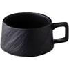 Generic Set di tazze da caffè, con texture rock goffrata, tazza da tè in ceramica, tazza da cappuccino (tazza nera)