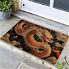 Generic Elegante zerbino con drago, rosso e crema, in stile orientale, per ingresso esterno e interno, decorazione per la casa stagionale, tappetino antiscivolo impermeabile e antipolvere, facile da pulire