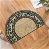 YongXinMY Zerbino semicircolare in stile bohémien, stile vintage, motivo con pietre, semicerchio, tappeto di benvenuto antiscivolo, assorbente, per interni, esterni, ingresso, bagno, cucina (T, 80 x