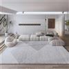 Pmnadfdag Tappeto Salotto 200 x 250 cm Grande Lavabile Morbido e Antiscivolo,per Camera da Letto,Ufficio Moderno Grigio di Giunture Geometriche