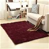 YAOTT Tappeto Peloso Soggiorno Tappeto Decorativo Rettangolare per Camera da Letto Salotto, Moquette Shaggy Lavabili in Lavatrice Tinta Unita per Asilo Nido Home Room Decor Rosso bordeaux 80X160CM